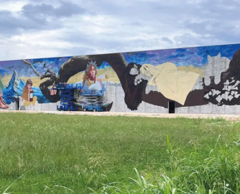 Murale sul nuovo capannone di Euro Mas